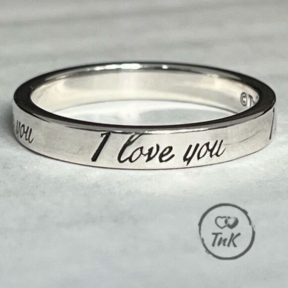 Tiffany & Co. Retired Notes "I Love You" Ring - Sterling Silver - Size 5.5 - Picture 14 of 16